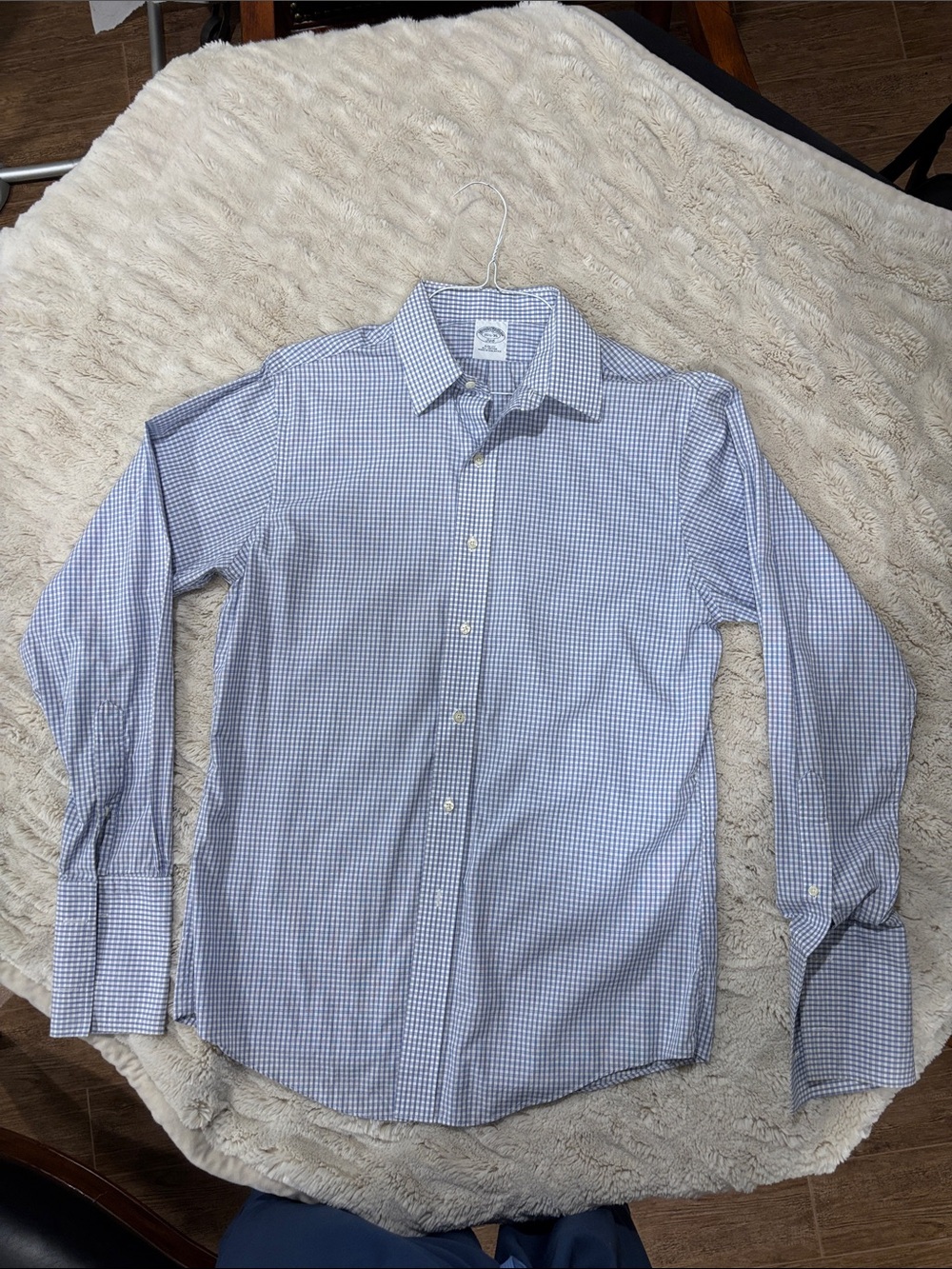 Brooks Brothers Light Blue Gingham Dress Shirt